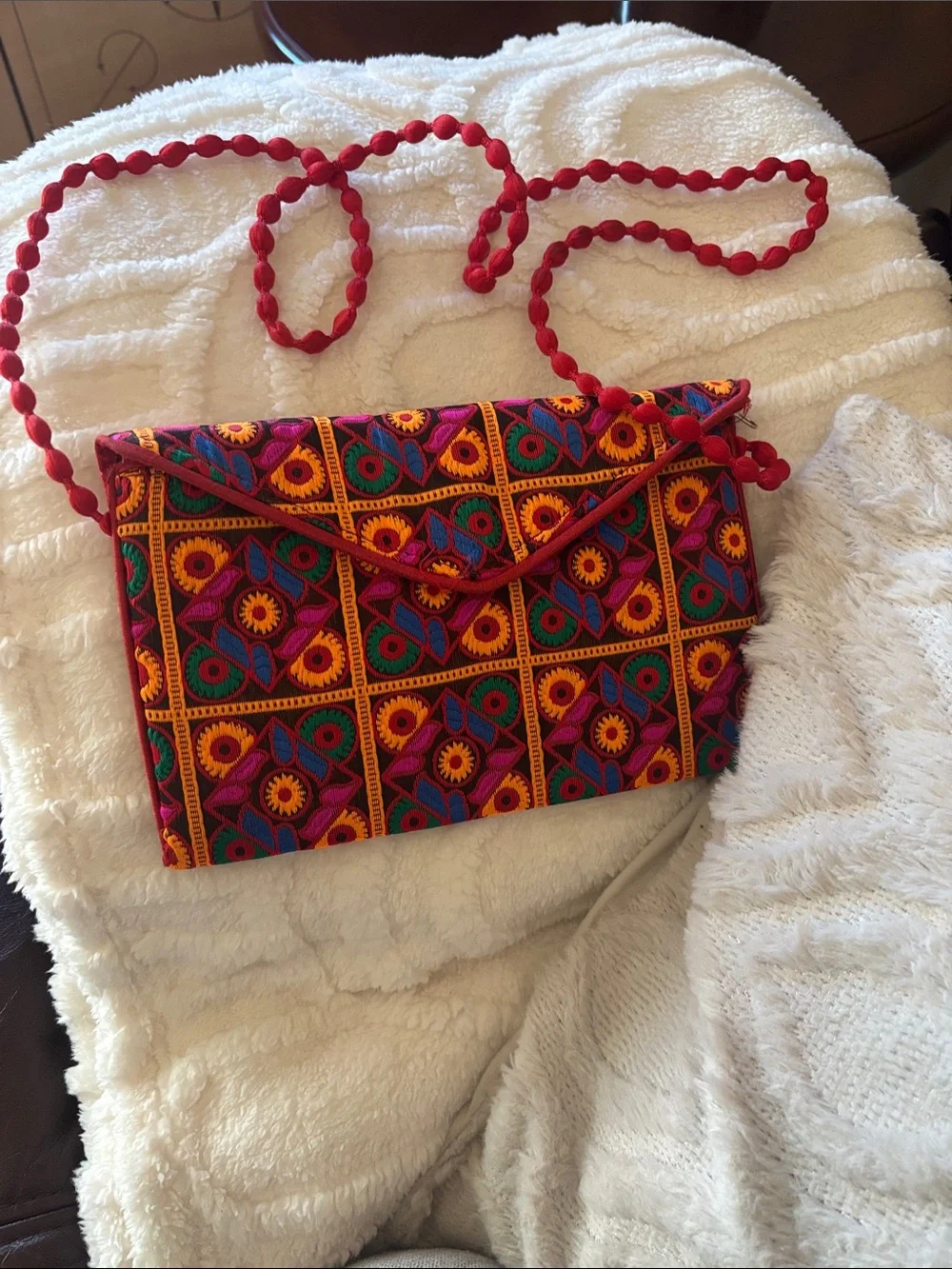Ethnic Indian Wear Embroidered Envelope Clutch in Pink, Yellow, Green, Blue